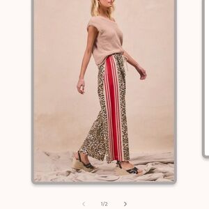BiBi Leopard Wide Leg Pants